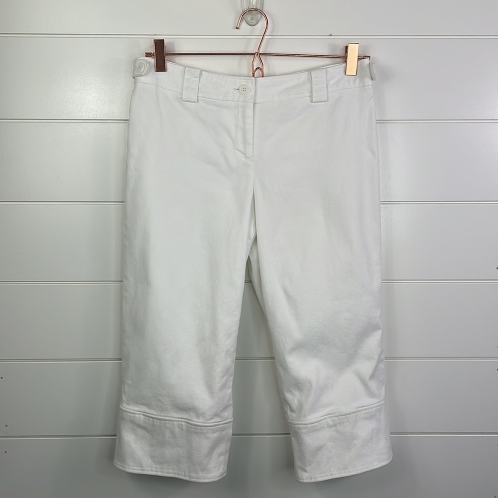 Ann Taylor LOFT 4P Marisa Lined Capri Lace-up Detail